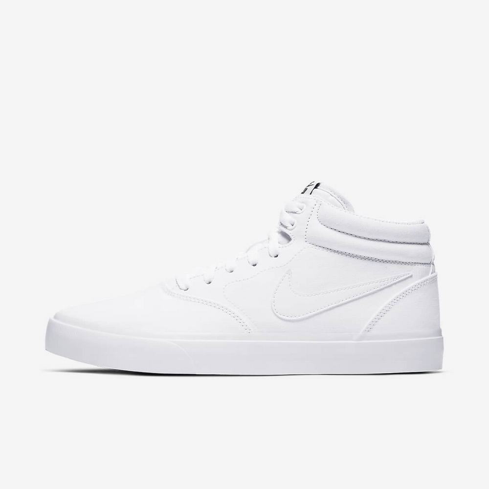 Basket Montante Nike SB Charge Mid Canvas Blanche 3416-927 White/White/White/White Homme | YGP-97513510